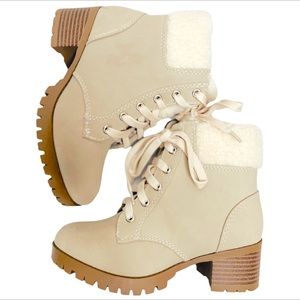 Girls Faux Fur Lace up Booties